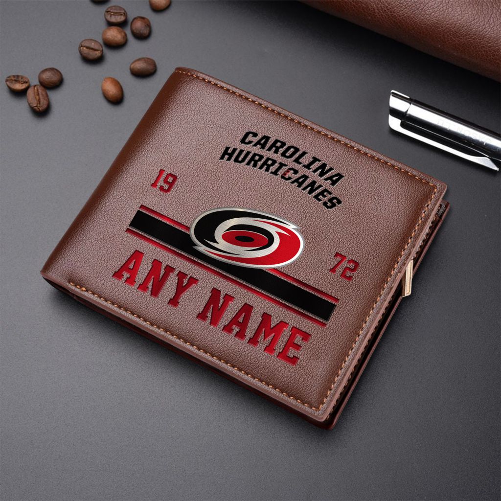 LIMITED EDITION - NEW CUSTOMIZED NHL07 CLH CAROLINA HURRICANES LEATHER WALLET