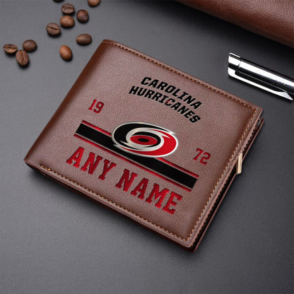 LIMITED EDITION - NEW CUSTOMIZED NHL07 CLH CAROLINA HURRICANES LEATHER WALLET
