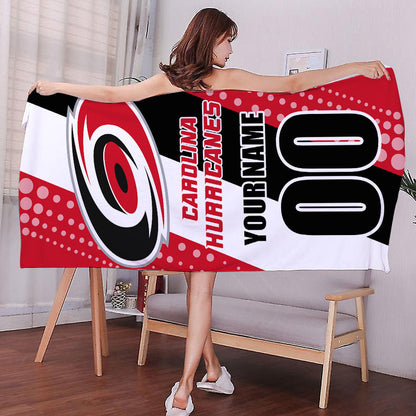 LIMITED EDITION - NEW CUSTOMIZED NHL07 CLH CAROLINA HURRICANES BEACH & BATH TOWEL
