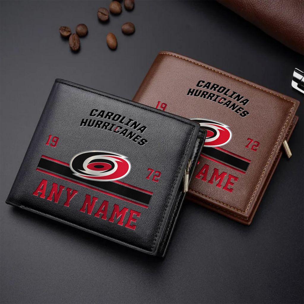 LIMITED EDITION - NEW CUSTOMIZED NHL07 CLH CAROLINA HURRICANES LEATHER WALLET