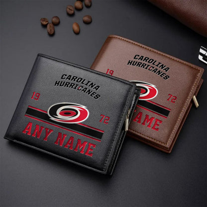 LIMITED EDITION - NEW CUSTOMIZED NHL07 CLH CAROLINA HURRICANES LEATHER WALLET
