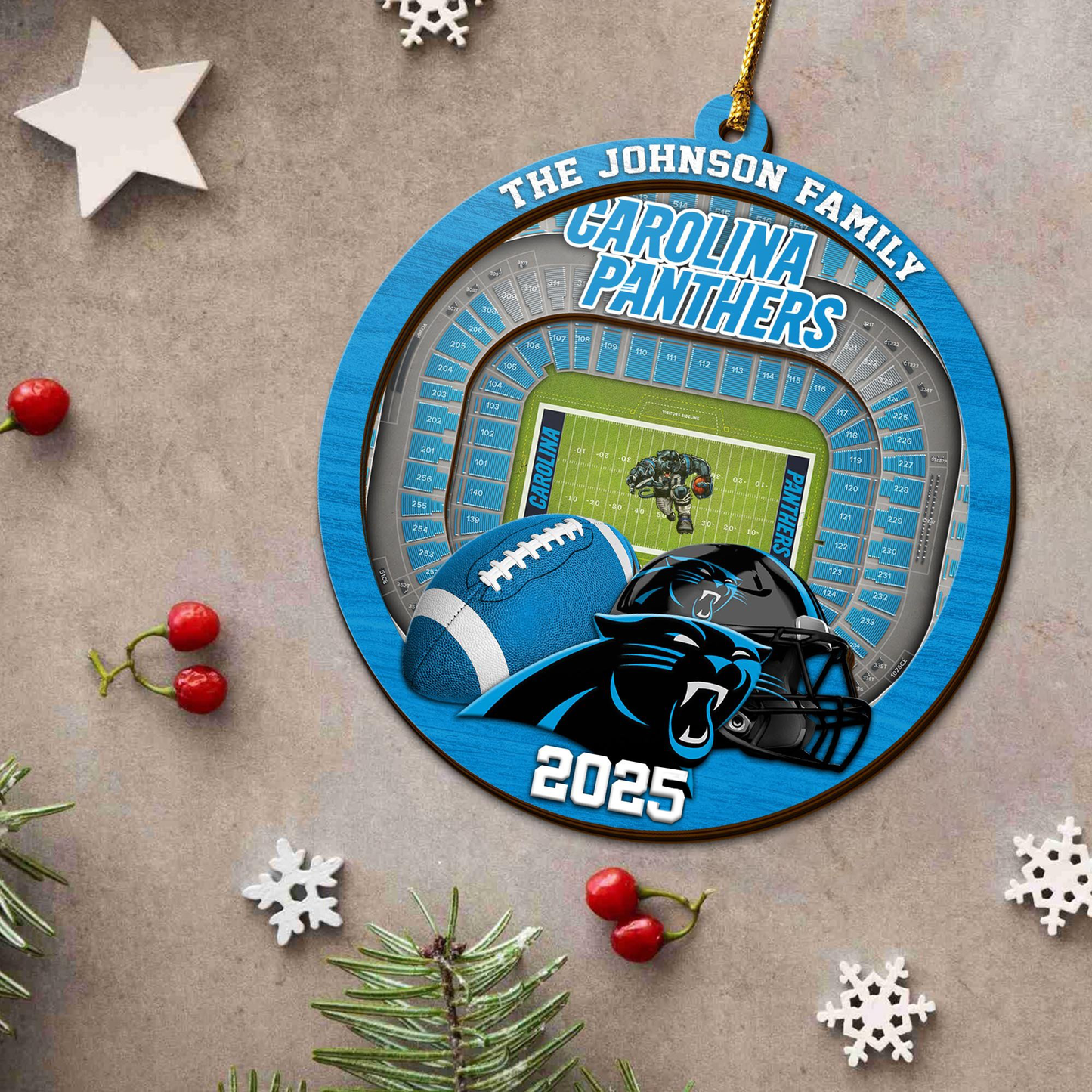 LIMITED EDITION - NEW CUSTOMIZED NFL23 CLP CAROLINA PANTHERS ORNAMENT