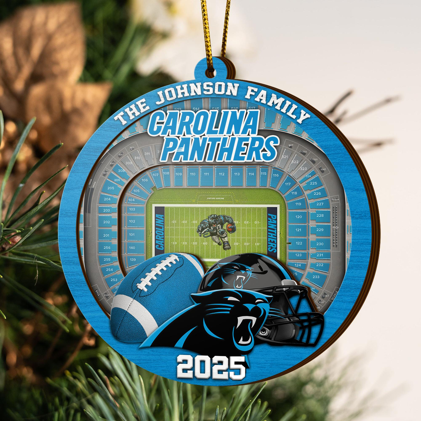 LIMITED EDITION - NEW CUSTOMIZED NFL23 CLP CAROLINA PANTHERS ORNAMENT
