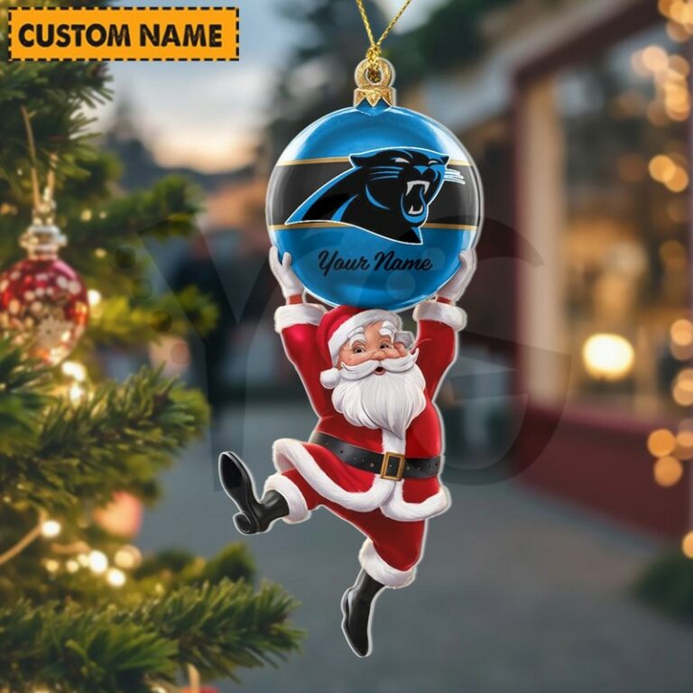 LIMITED EDITION - NEW CUSTOMIZED NFL23 CLP CAROLINA PANTHERS CHRISTMAS ACRYLIC ORNAMENT