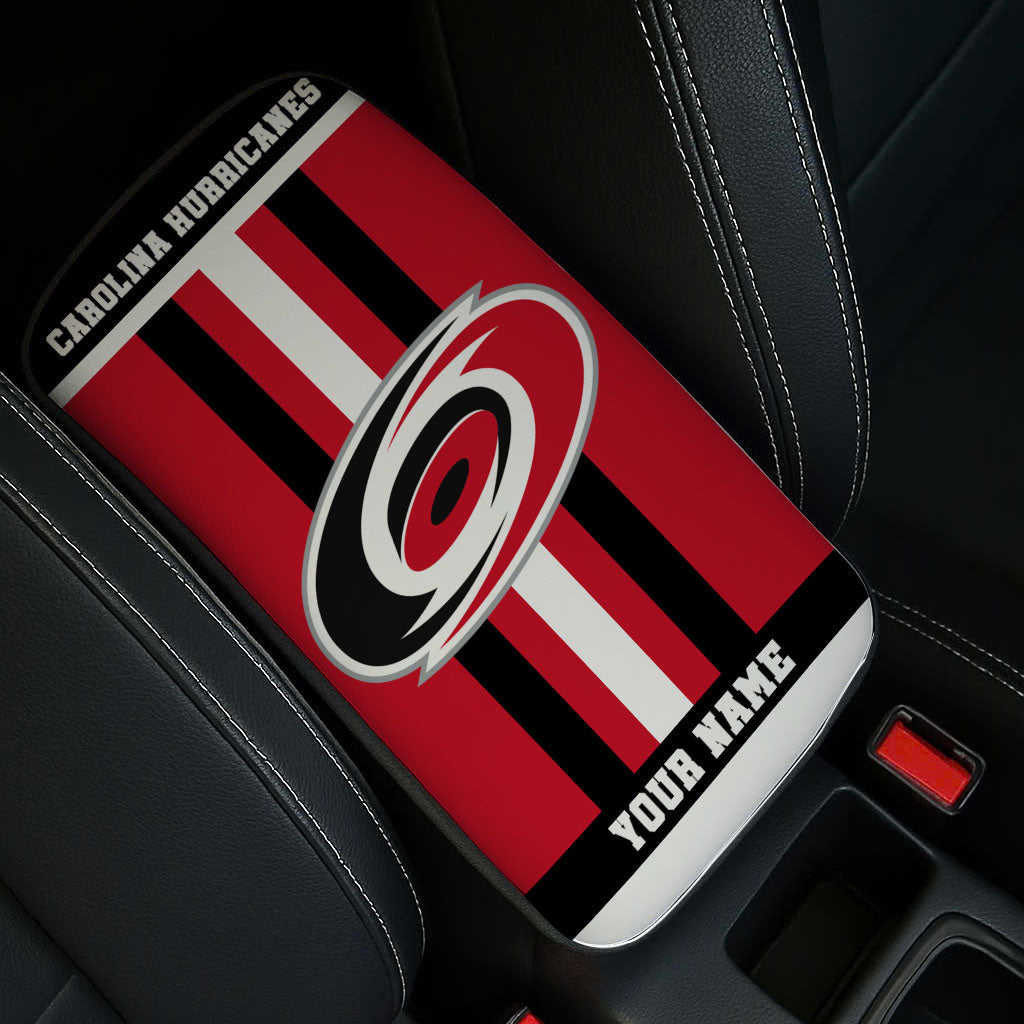 LIMITED EDITION - NEW CUSTOMIZED NHL07 CLH CAROLINA HURRICANES CAR ARMREST PAD COVER