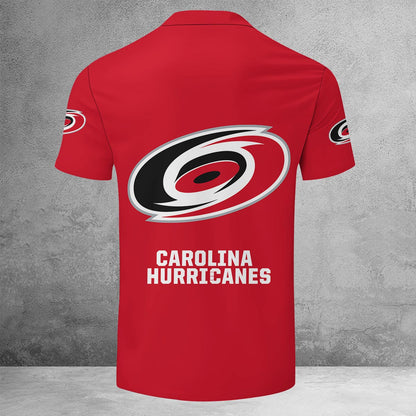 LIMITED EDITION - NEW CUSTOMIZED NHL07 CLH CAROLINA HURRICANES ZIP POLO SHIRT