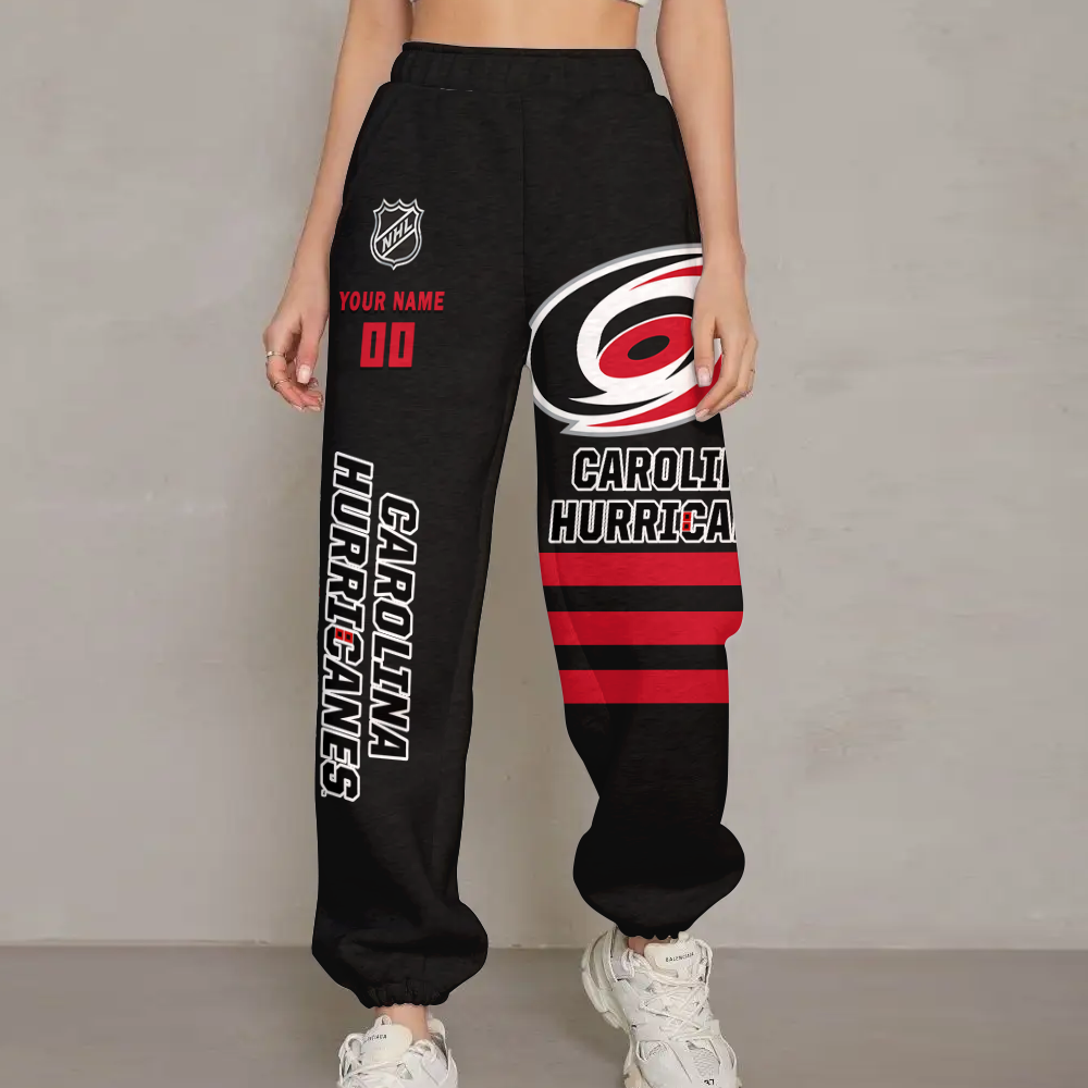 LIMITED EDITION - NEW CUSTOMIZED NHL07 CLH CAROLINA HURRICANES UNISEX LONG PANTS