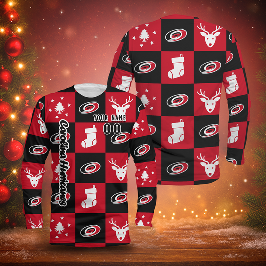 LIMITED EDITION - NEW CUSTOMIZED NHL07 CLH CAROLINA HURRICANES LONG SLEEVED T-SHIRT