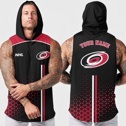 LIMITED EDITION - NEW CUSTOMIZED NHL07 CLH CAROLINA HURRICANES HOODED TANK TOP