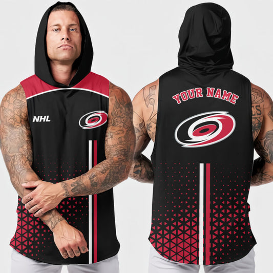 LIMITED EDITION - NEW CUSTOMIZED NHL07 CLH CAROLINA HURRICANES HOODED TANK TOP