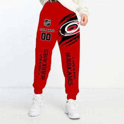 LIMITED EDITION - NEW CUSTOMIZED NHL07 CLH CAROLINA HURRICANES UNISEX LONG PANTS