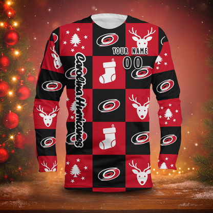 LIMITED EDITION - NEW CUSTOMIZED NHL07 CLH CAROLINA HURRICANES LONG SLEEVED T-SHIRT