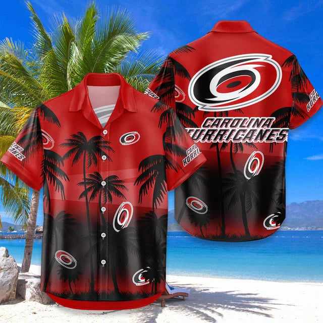 LIMITED EDITION - NEW CUSTOMIZED NHL07 CLH CAROLINA HURRICANES UNISEX HAWAIIAN SHIRT & SHORTS SET