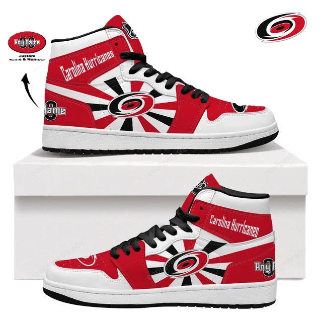 LIMITED EDITION - NEW CUSTOMIZED NHL07 CR HURRICANES AIR JORDAN SNEAKERS