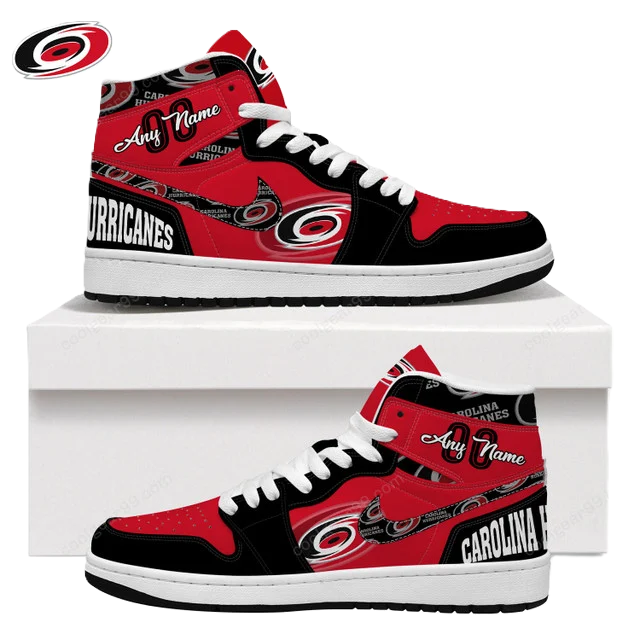 LIMITED EDITION - NEW CUSTOMIZED NHL07 CR HURRICANES AIR JORDAN SNEAKERS