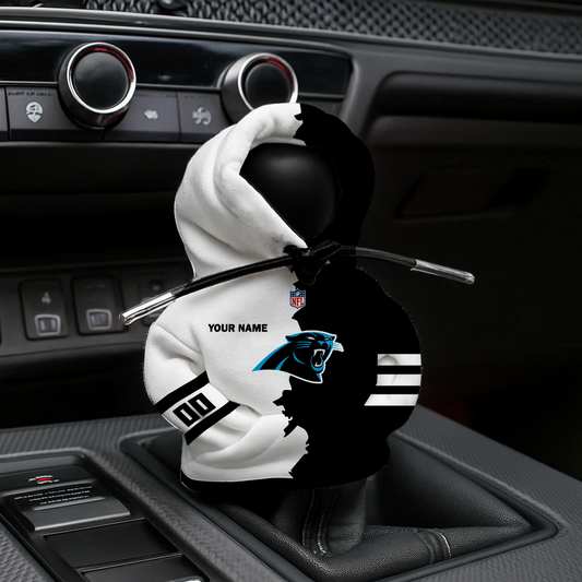 LIMITED EDITION - NEW CUSTOMIZED NFL23 CLP CAROLINA PANTHERS CAR HOODIE SHIFT KNOB