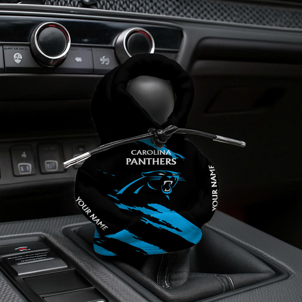 LIMITED EDITION - NEW CUSTOMIZED NFL23 CLP CAROLINA PANTHERS CAR HOODIE SHIFT KNOB COVER