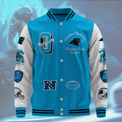 LIMITED EDITION - NEW CUSTOMIZED NFL23 CLP CAROLINA PANTHERS BASEBALL JACKET