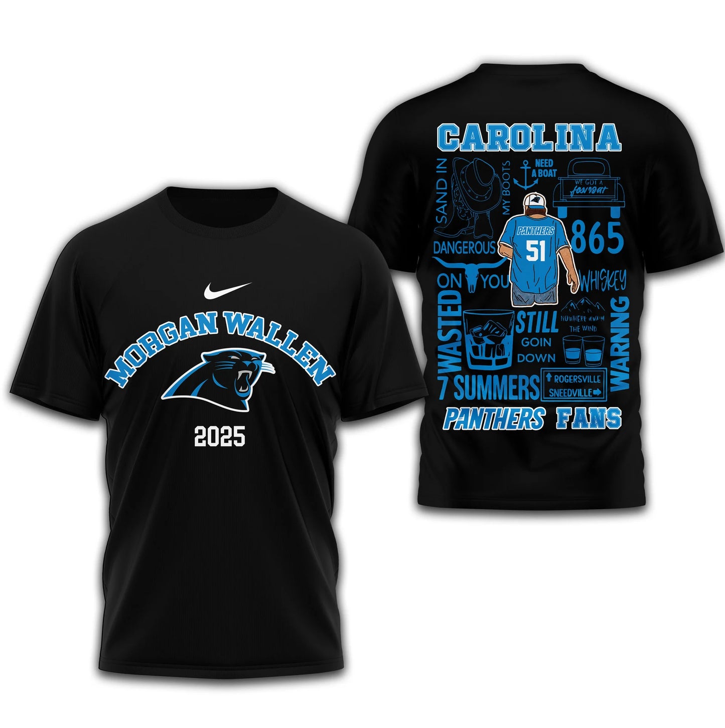 LIMITED EDITION - NEW CUSTOMIZED NFL23 CLP CAROLINA PANTHERS T-SHIRT | MULTIPLE COLORS AVAILABLE