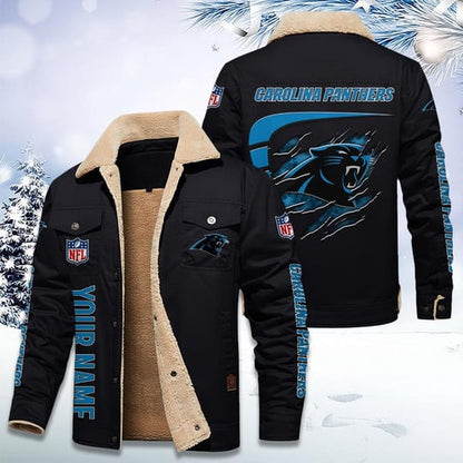 LIMITED EDITION - NEW CUSTOMIZED NFL23 CLP CAROLINA PANTHERS FLEECE JACKET