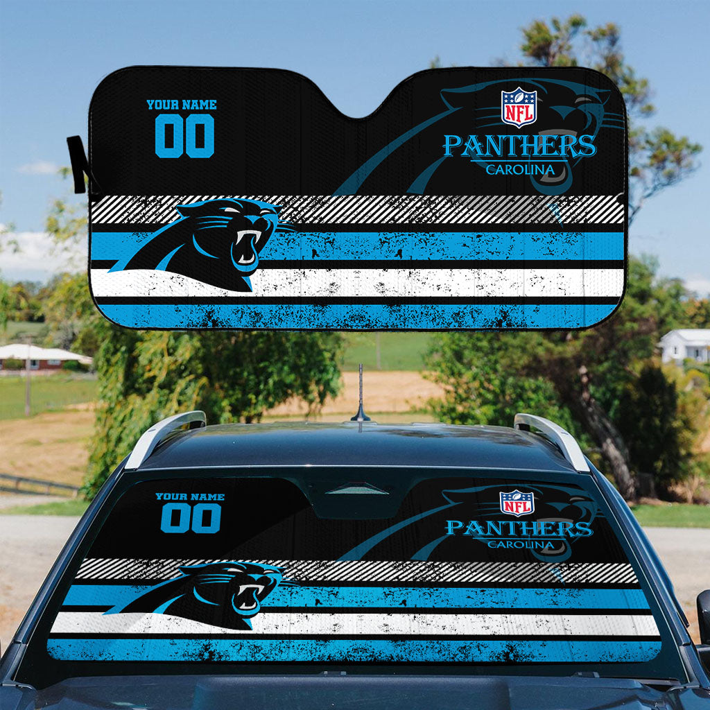 LIMITED EDITION - NEW CUSTOMIZED NFL23 CLP CAROLINA PANTHERS AUTO WINDSHIELD SHADE