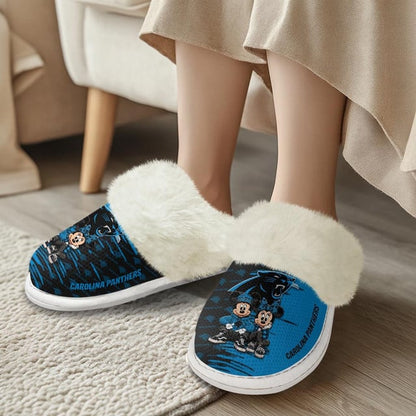 [SPECIAL OFFER] NEW CUSTOMIZED NFL23 CLP CAROLINA PANTHERS COTTON SLIPPERS