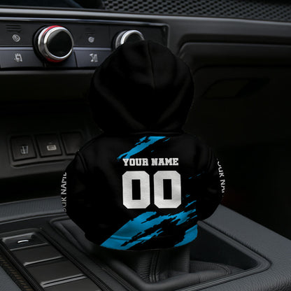 LIMITED EDITION - NEW CUSTOMIZED NFL23 CLP CAROLINA PANTHERS CAR HOODIE SHIFT KNOB COVER