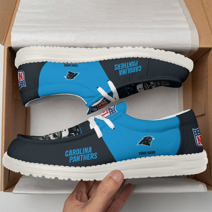 LIMITED EDITION - NEW CUSTOMIZED NFL23 CLP CAROLINA PANTHERS LOAFER SHOES