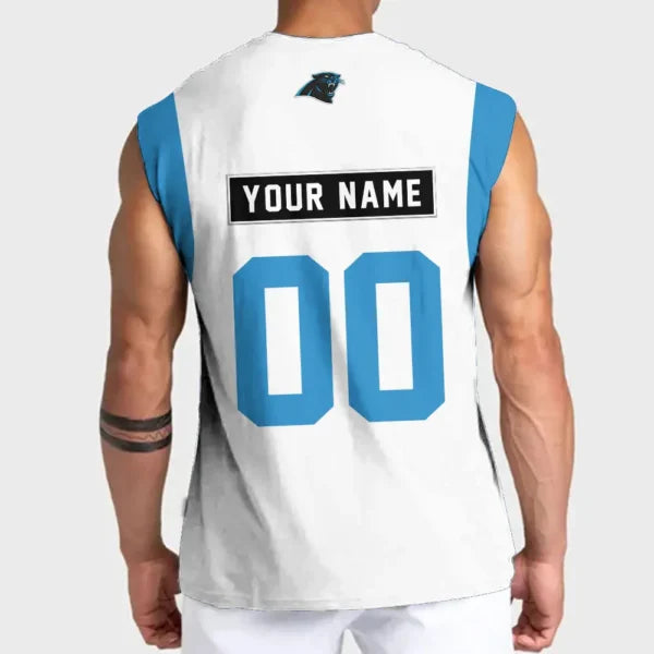 LIMITED EDITION - NEW CUSTOMIZED NFL23 CLP CAROLINA PANTHERS TANKTOP & GYM SHIRT