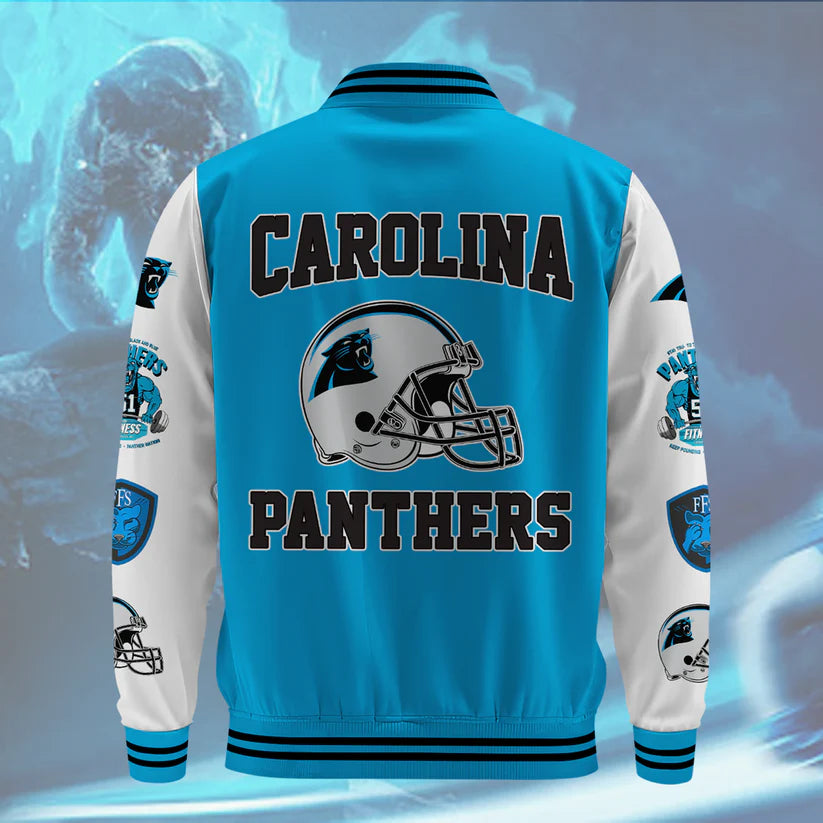 LIMITED EDITION - NEW CUSTOMIZED NFL23 CLP CAROLINA PANTHERS BASEBALL JACKET