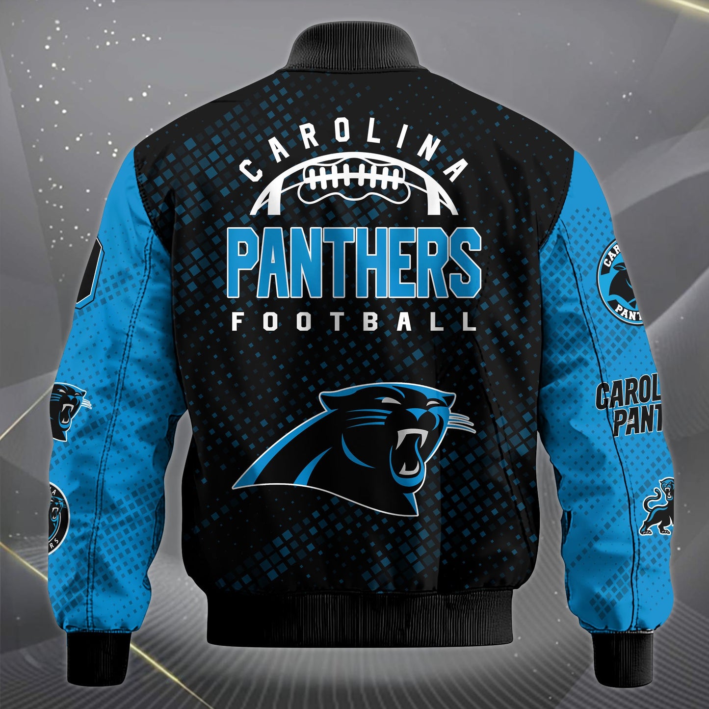 LIMITED EDITION - NEW CUSTOMIZED NFL23 CLP CAROLINA PANTHERS SATIN VARSITY JACKET & LONG PANTS