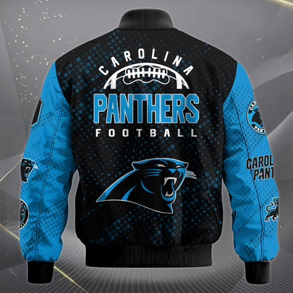 LIMITED EDITION - NEW CUSTOMIZED NFL23 CLP CAROLINA PANTHERS SATIN VARSITY JACKET & LONG PANTS