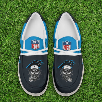 LIMITED EDITION - NEW CUSTOMIZED NFL23 CLP CAROLINA PANTHERS LOAFER SHOES