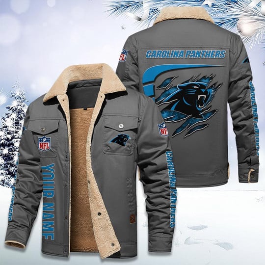 LIMITED EDITION - NEW CUSTOMIZED NFL23 CLP CAROLINA PANTHERS FLEECE JACKET