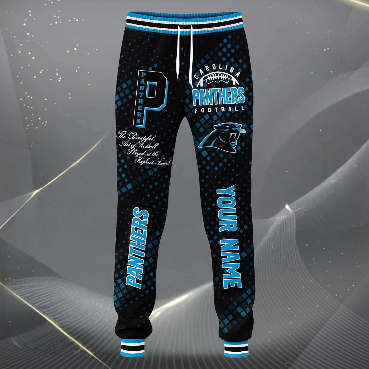 LIMITED EDITION - NEW CUSTOMIZED NFL23 CLP CAROLINA PANTHERS SATIN VARSITY JACKET & LONG PANTS