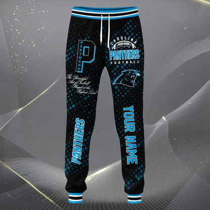 LIMITED EDITION - NEW CUSTOMIZED NFL23 CLP CAROLINA PANTHERS SATIN VARSITY JACKET & LONG PANTS