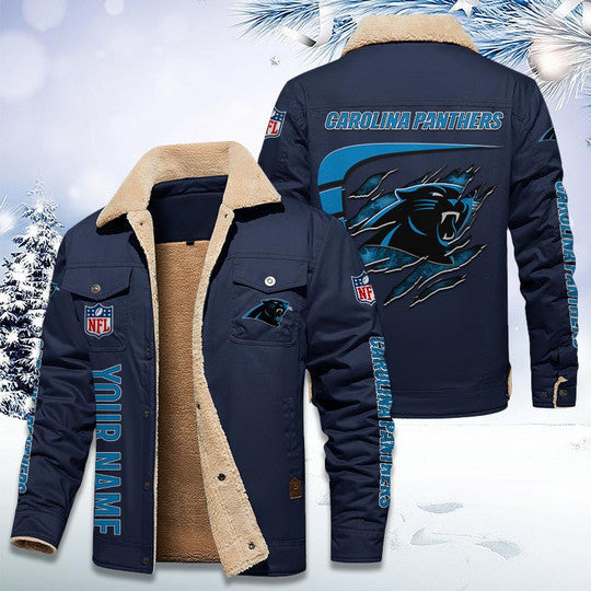 LIMITED EDITION - NEW CUSTOMIZED NFL23 CLP CAROLINA PANTHERS FLEECE JACKET
