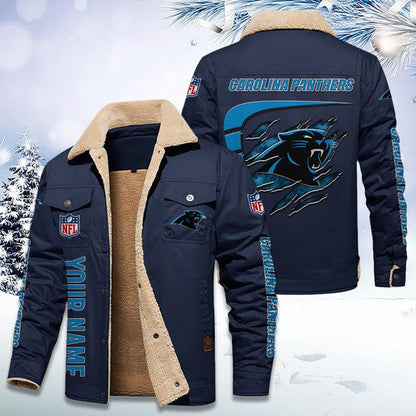 LIMITED EDITION - NEW CUSTOMIZED NFL23 CLP CAROLINA PANTHERS FLEECE JACKET