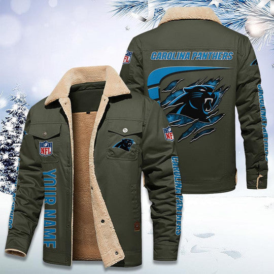 LIMITED EDITION - NEW CUSTOMIZED NFL23 CLP CAROLINA PANTHERS FLEECE JACKET