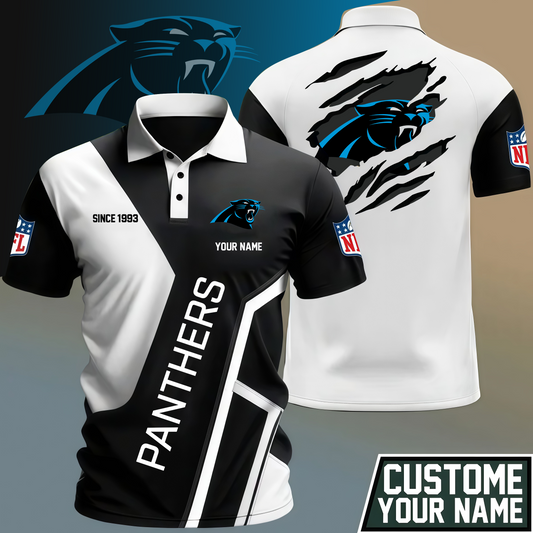 LIMITED EDITION - NEW CUSTOMIZED NFL23 CLP CAROLINA PANTHERS POLO SHIRT