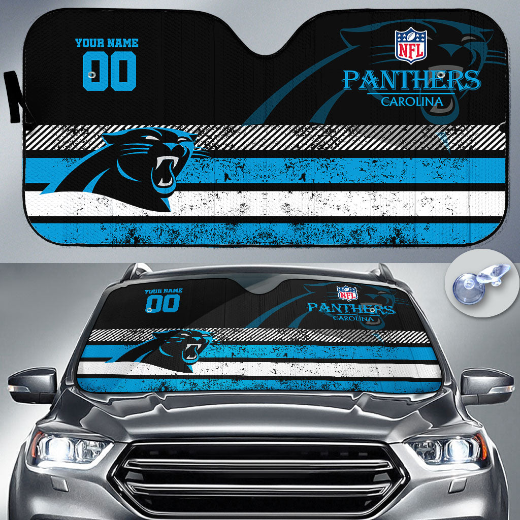 LIMITED EDITION - NEW CUSTOMIZED NFL23 CLP CAROLINA PANTHERS AUTO WINDSHIELD SHADE
