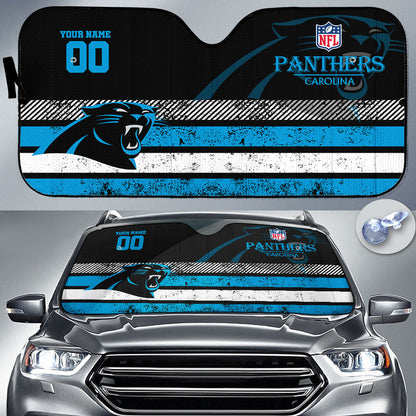 LIMITED EDITION - NEW CUSTOMIZED NFL23 CLP CAROLINA PANTHERS AUTO WINDSHIELD SHADE