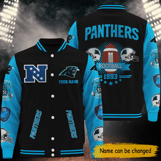 LIMITED EDITION - NEW CUSTOMIZED NFL23 CLP CAROLINA PANTHERS BASEBALL JACKET