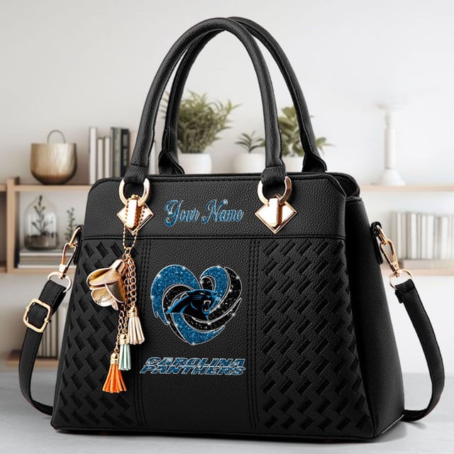 LIMITED EDITION - NEW CUSTOMIZED NFL23 CLP CAROLINA PANTHERS ZIP HANDBAG MULTICOLOR