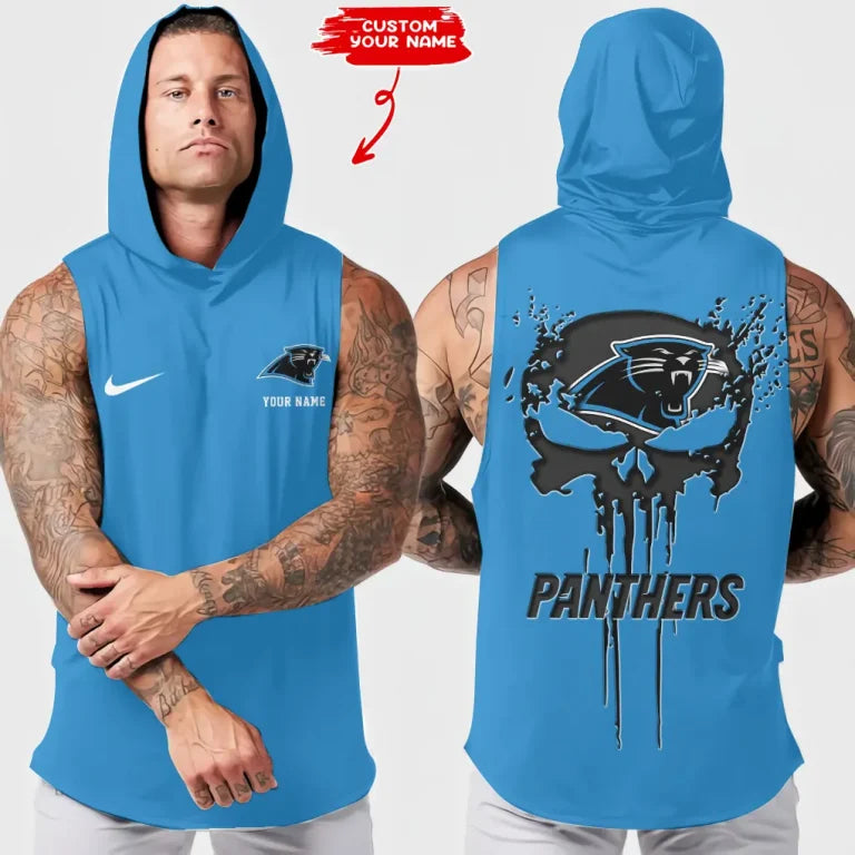 LIMITED EDITION - NEW CUSTOMIZED NFL23 CLP CAROLINA PANTHERS HOODED TANK TOP