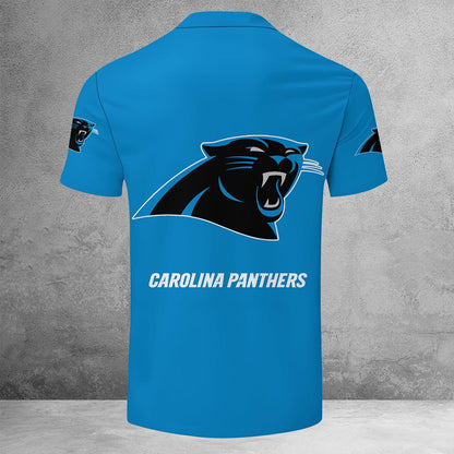 LIMITED EDITION - NEW CUSTOMIZED NFL23 CLP CAROLINA PANTHERS ZIP POLO SHIRT