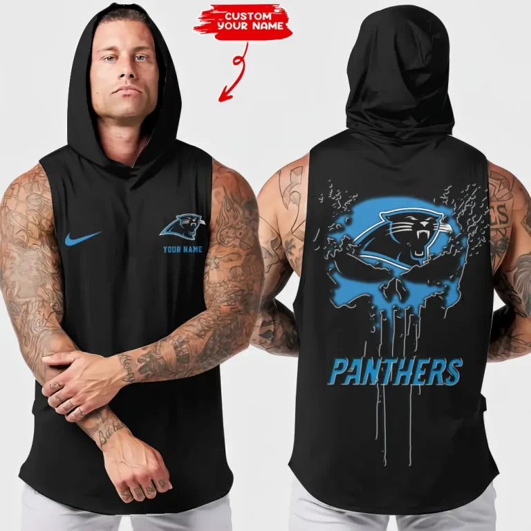 LIMITED EDITION - NEW CUSTOMIZED NFL23 CLP CAROLINA PANTHERS HOODED TANK TOP