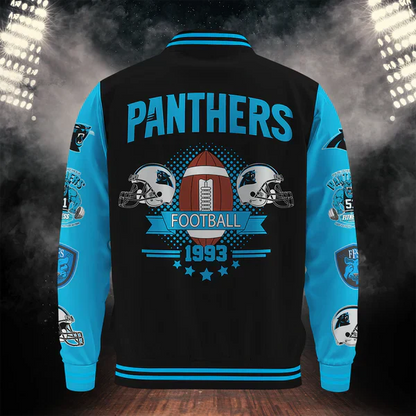 LIMITED EDITION - NEW CUSTOMIZED NFL23 CLP CAROLINA PANTHERS BASEBALL JACKET