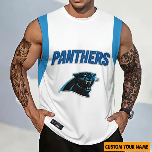LIMITED EDITION - NEW CUSTOMIZED NFL23 CLP CAROLINA PANTHERS TANKTOP & GYM SHIRT