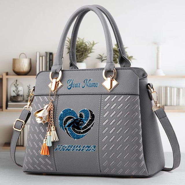 LIMITED EDITION - NEW CUSTOMIZED NFL23 CLP CAROLINA PANTHERS ZIP HANDBAG MULTICOLOR